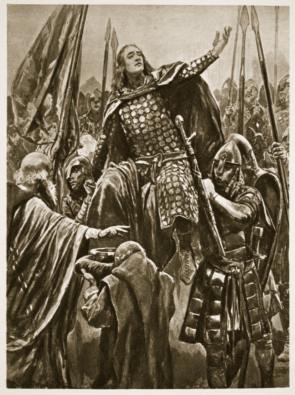 Idősebb Edward felemelkedése a Kingston-on-Thames-i koronázáskor, Whitsunday, „The Illustrated London News”, 1902 alkotó: Richard Caton Woodville