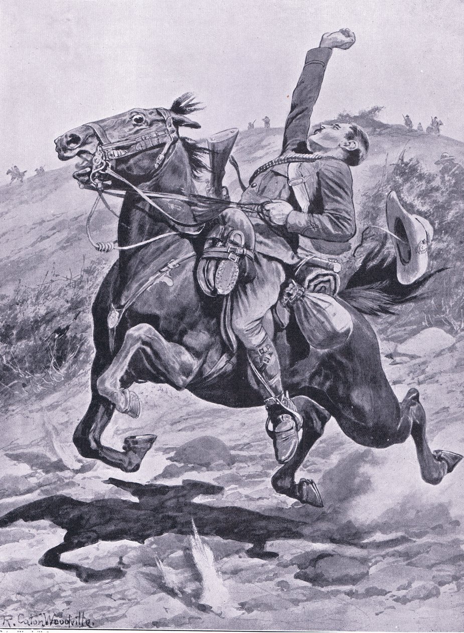 A Yeomans utolsó túrája, illusztráció az After Pretoria: The Guerilla War, 1902-ből alkotó: Richard Caton Woodville