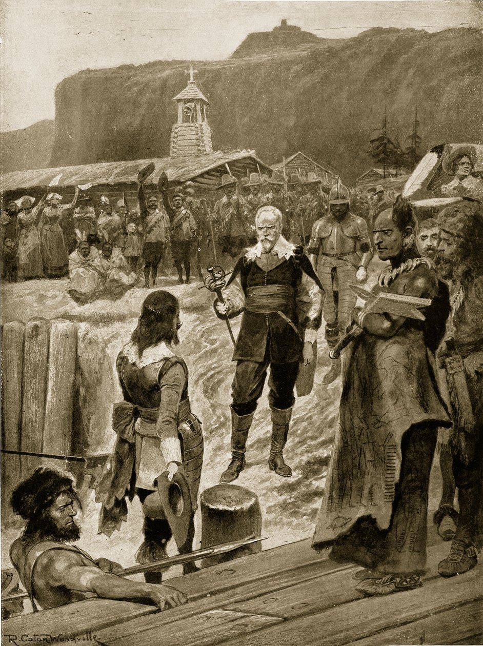 Nagy-Britannia első lépése Quebecben, illusztráció a „Hutchinson
