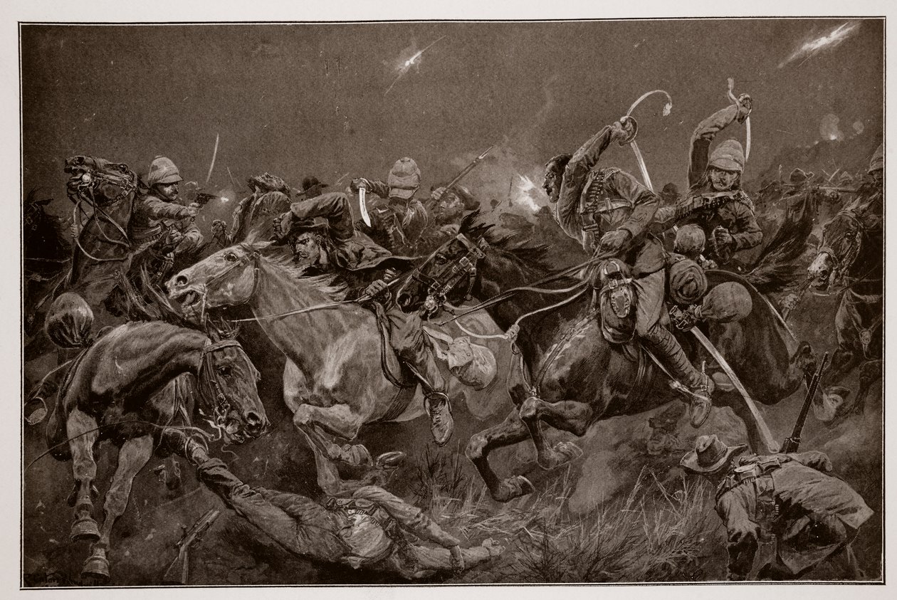 A 19. huszárok éjszakai rohama Lydenberg mellett 1900. november 7-én alkotó: Richard Caton Woodville junior