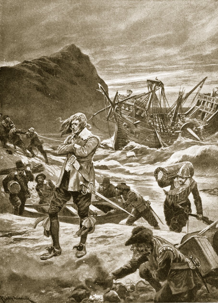 Hajótörést szenvedett a Bermudákon, 1609, illusztráció a 