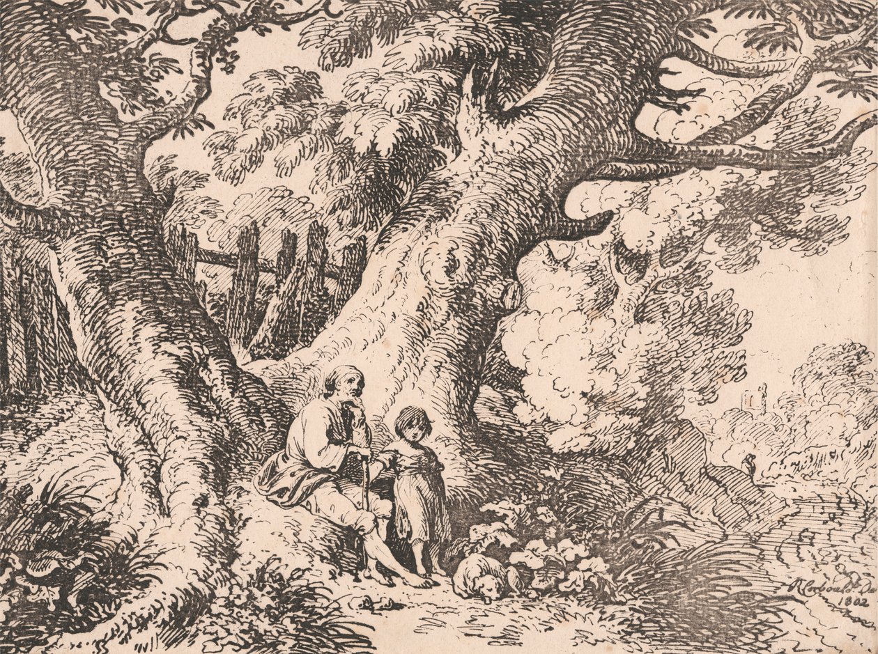 Öreg fák öreg, gyermek és kutya alkotó: Richard Corbould