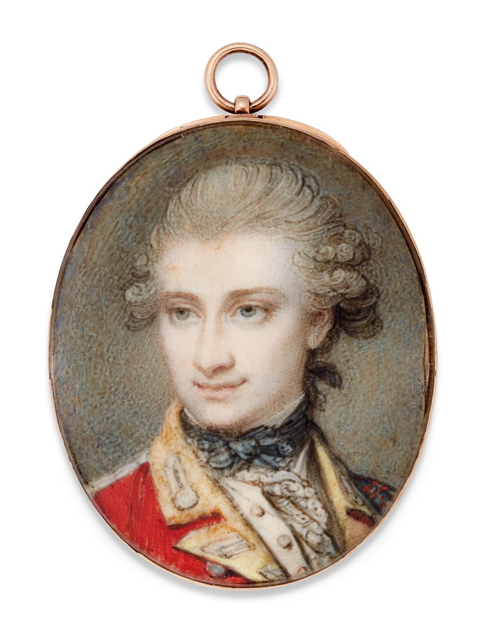 John Scott vezérőrnagy, skarlátvörös egyenruhában, sárga homlokzattal alkotó: Richard Cosway