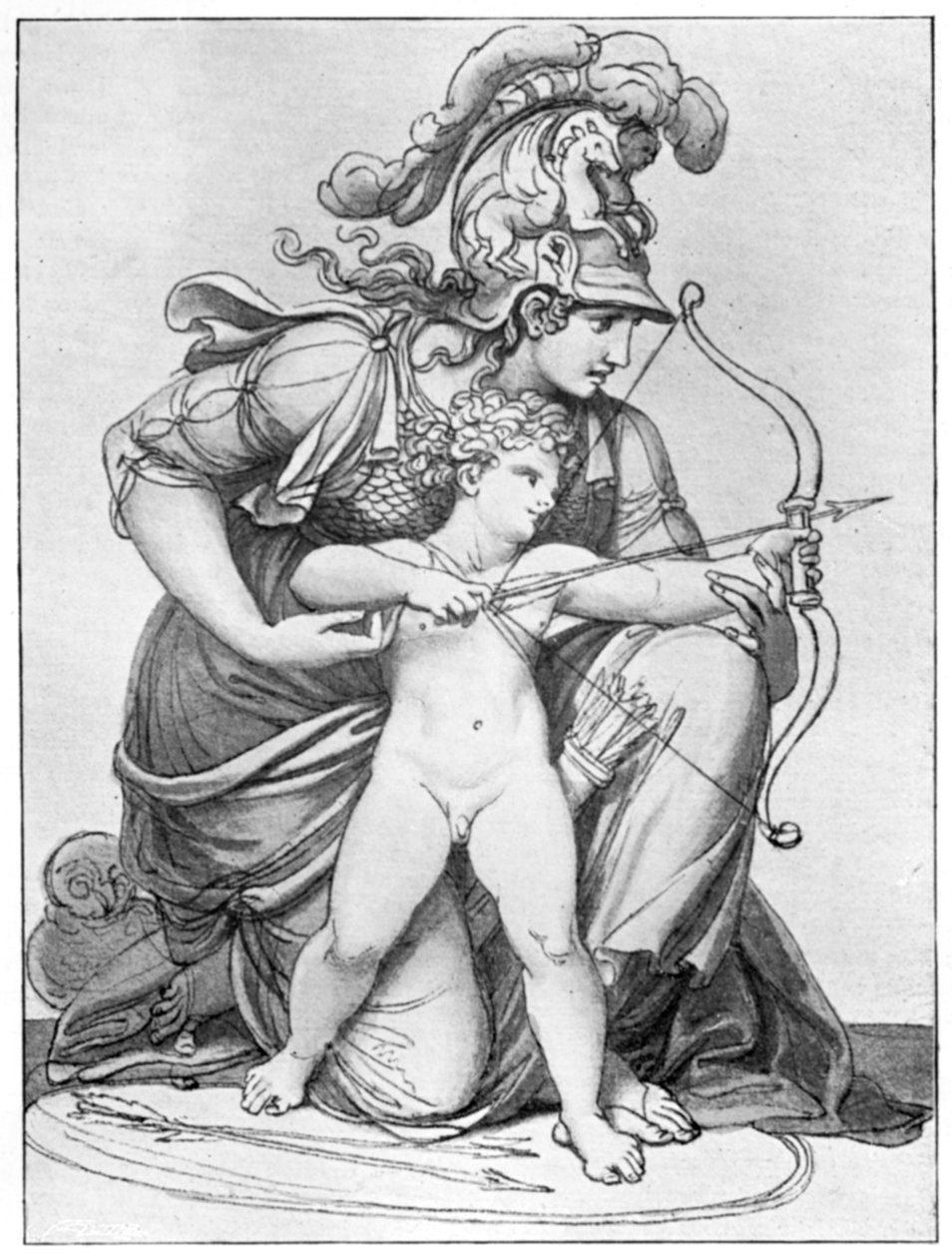 Minerva Ámor nyilát rendez, 18. század vége – 1912. század eleje. alkotó: Richard Cosway