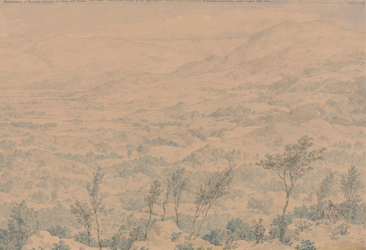 Hegyi táj emlékei Cariában, Mylasa közelében, Kis-Ázsiában alkotó: Richard Dadd