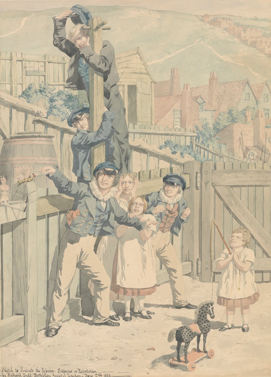 Vázlat a szenvedélyek illusztrálására: feszültség vagy várakozás alkotó: Richard Dadd