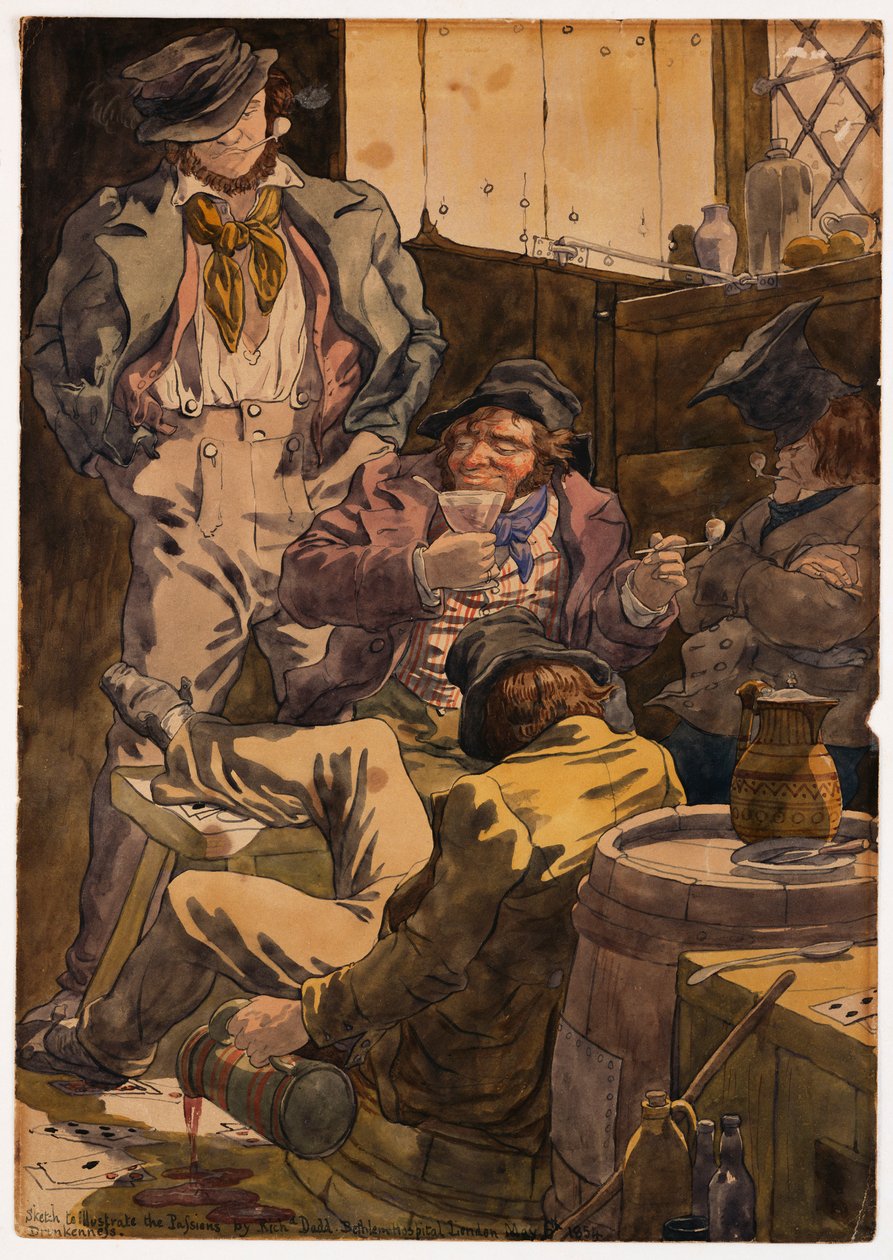 Vázlat a szenvedélyek illusztrálására – Részegség, 1854 alkotó: Richard Dadd