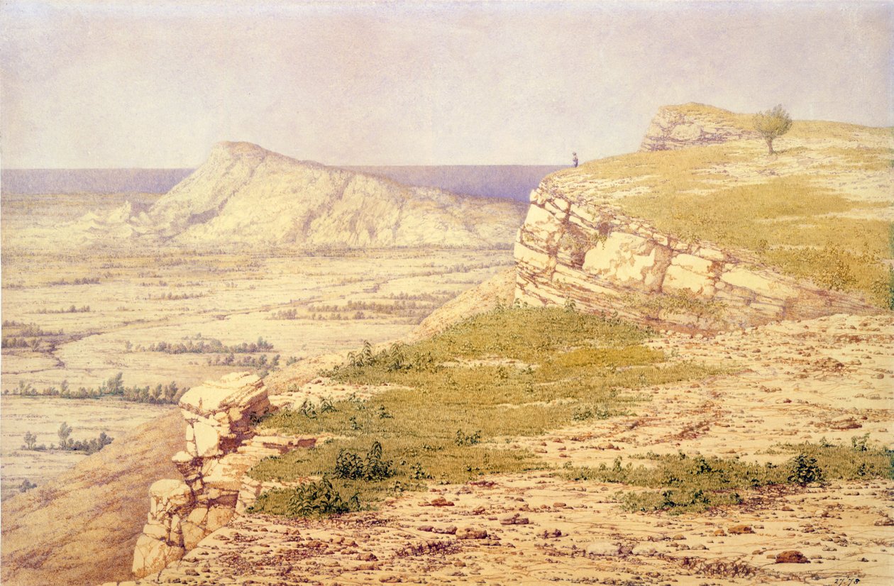 Kilátás Rodosz szigetére (akvarell, papír) alkotó: Richard Dadd