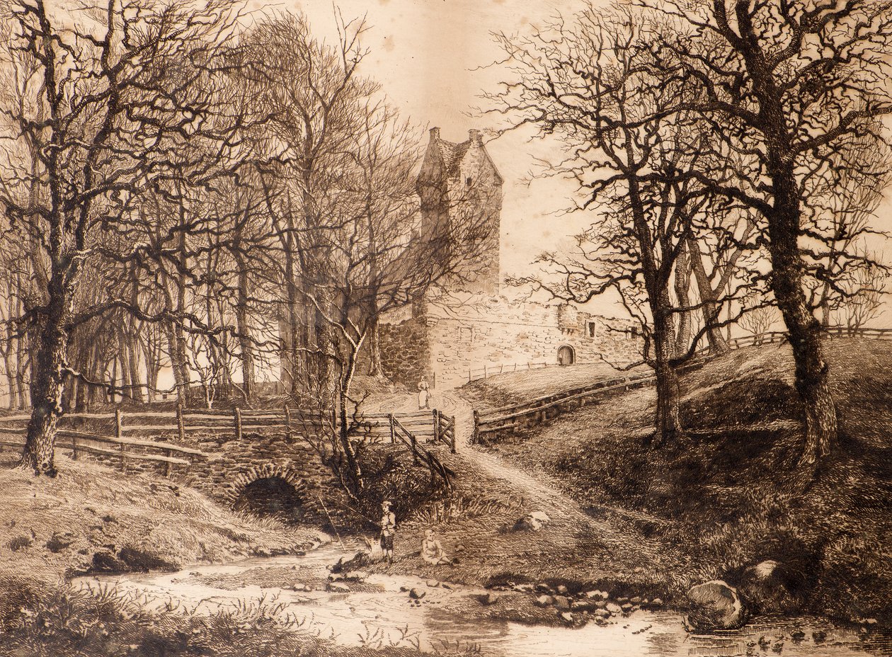 Mains kastély (rézkarc) alkotó: Richard Davidson Winter