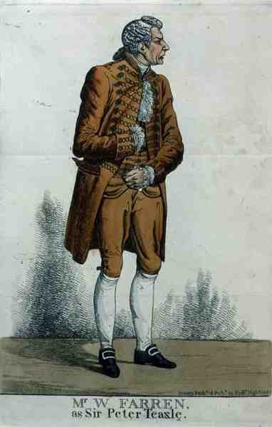 William Farren (1786-1861) mint Sir Peter Teazle alkotó: Richard Dighton