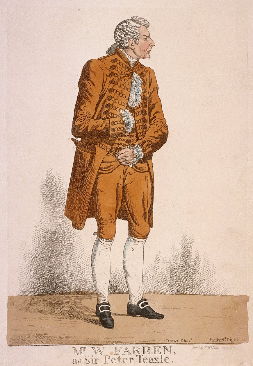 William Farren színész, mint Sir Peter Teazle, 1824 alkotó: Richard Dighton
