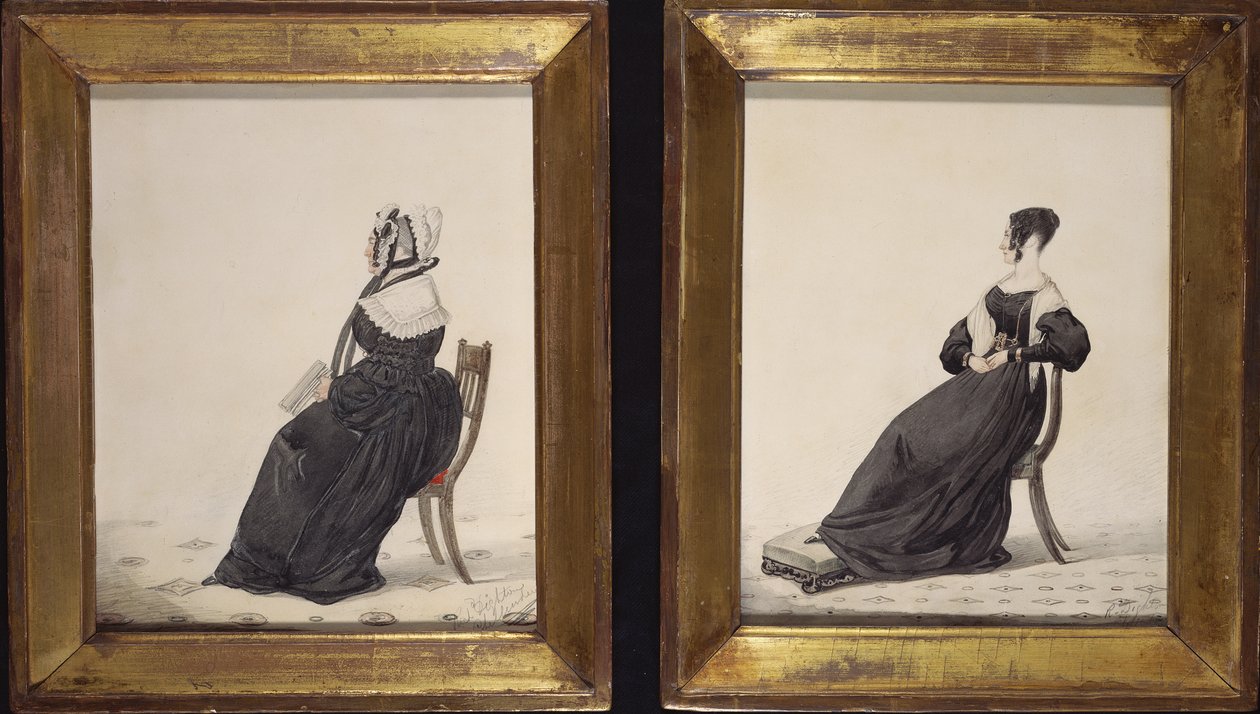 Két özvegy portré, 1837 (wc és ceruza papíron) alkotó: Richard Dighton