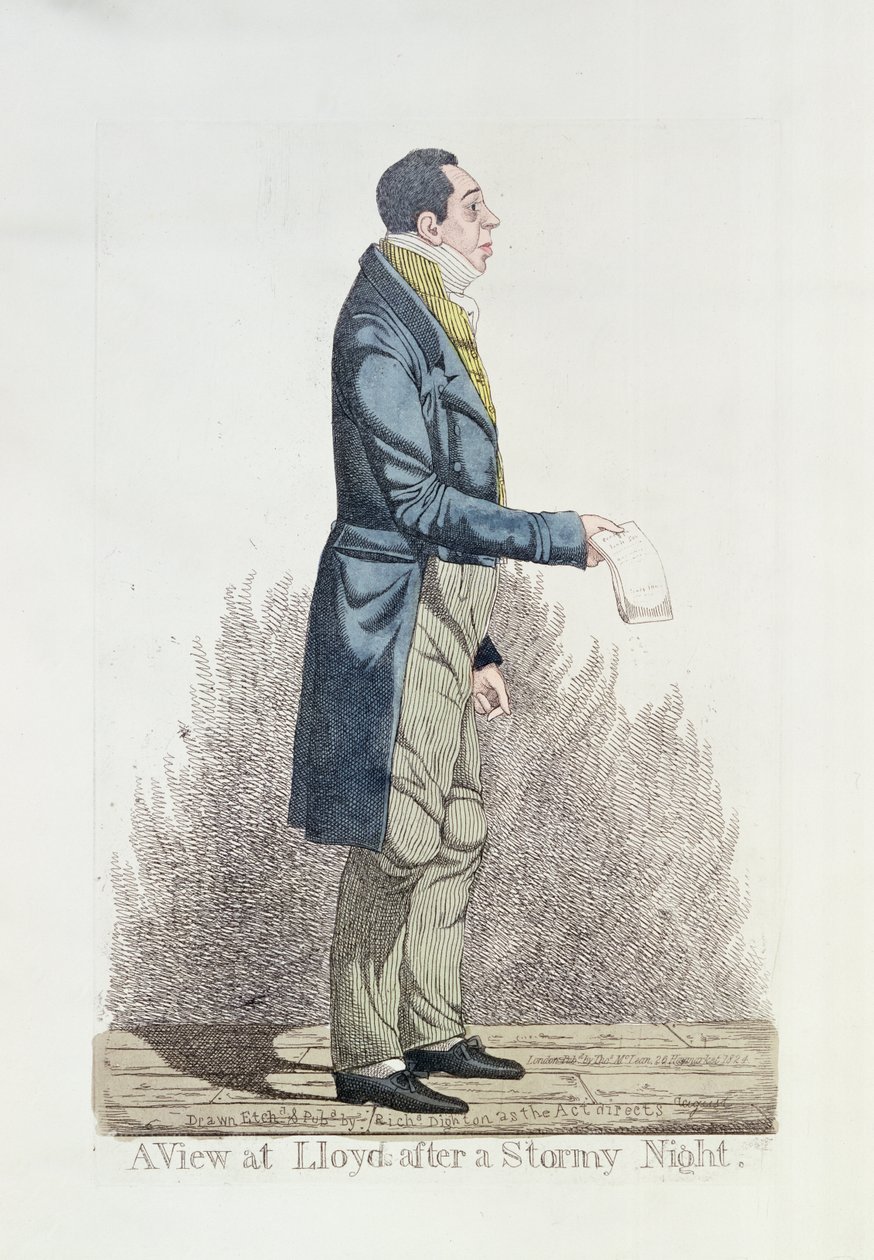 Kilátás Lloydsban egy viharos éjszaka után, 1824 (színes rézkarc) alkotó: Richard Dighton
