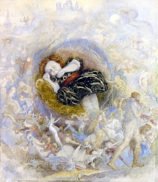 Tündérország gyermekálma (akvarell, papír) alkotó: Richard Doyle