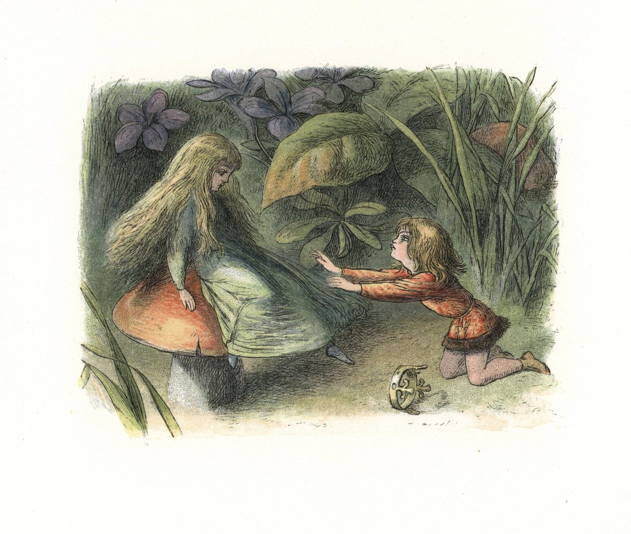 Tündér elutasította az elf herceget egy gombagombon (litográfia) alkotó: Richard Doyle