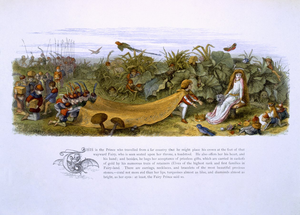 Illusztrációk a "Tündérországban: Képek sorozata az elf-világból" című művéből, William Allingham és Andrew Lang alkotó: Richard Doyle