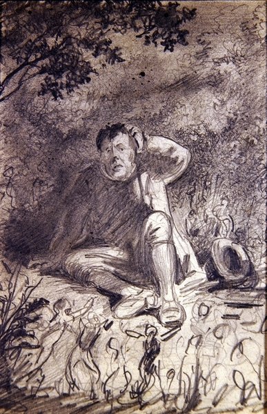 Paudeen és a tündérek mulatsága (ceruza, papír) alkotó: Richard Doyle