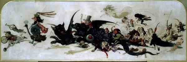 Lovaglás a levegőben (akvarell papíron) alkotó: Richard Doyle