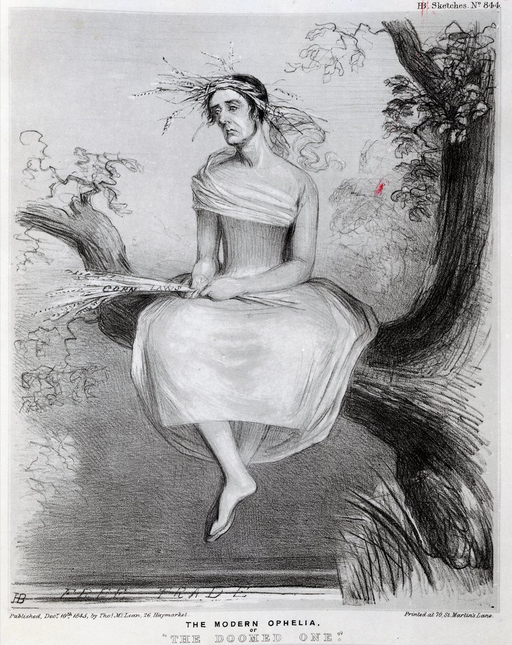 A modern Ophelia, avagy The Doomed, 1845 alkotó: Richard Doyle