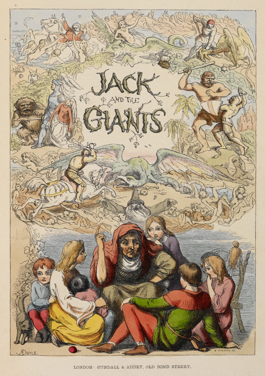 illusztrált címlap, amelyen egy idős ember mesél gyerekeknek. alkotó: Richard Doyle