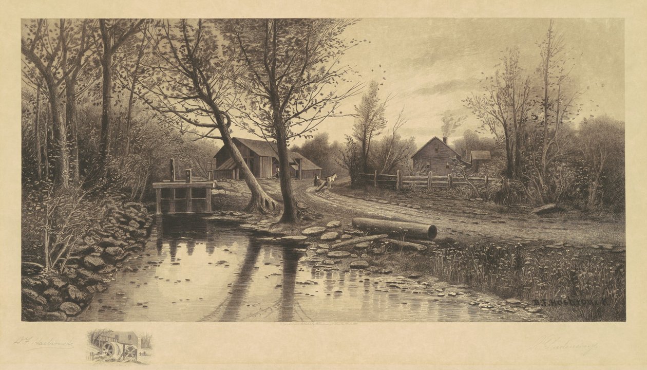 Untitled (Lelkipásztori jelenet fűrészmalommal) alkotó: Richard Dudensing