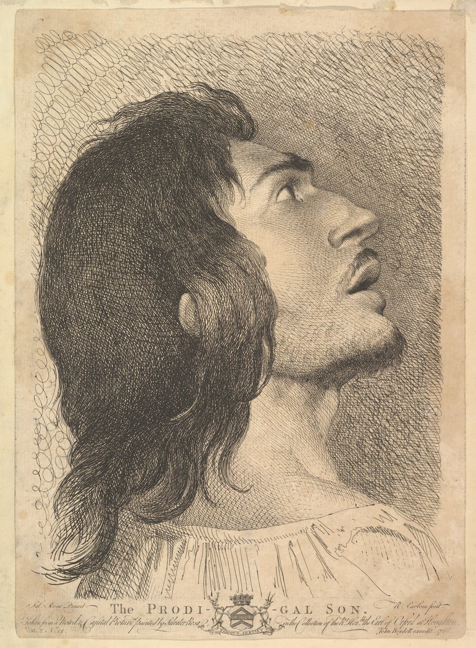 A tékozló fiú profiljának vezetője, 1766. alkotó: Richard Earlom