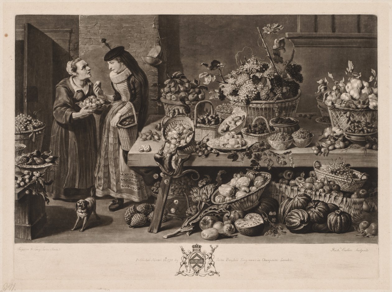 A négy piac: a gyümölcspiac, 1775. alkotó: Richard Earlom
