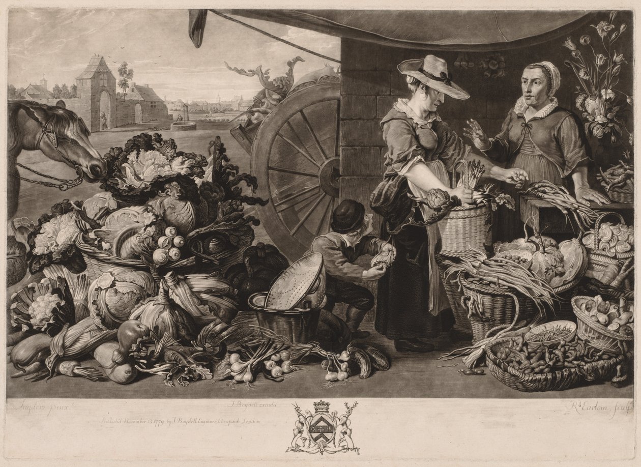 A négy piac: a zöldségpiac, 1779. alkotó: Richard Earlom