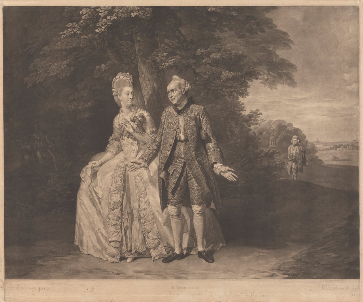 Thomas King és Mrs. Baddeley alkotó: Richard Earlom