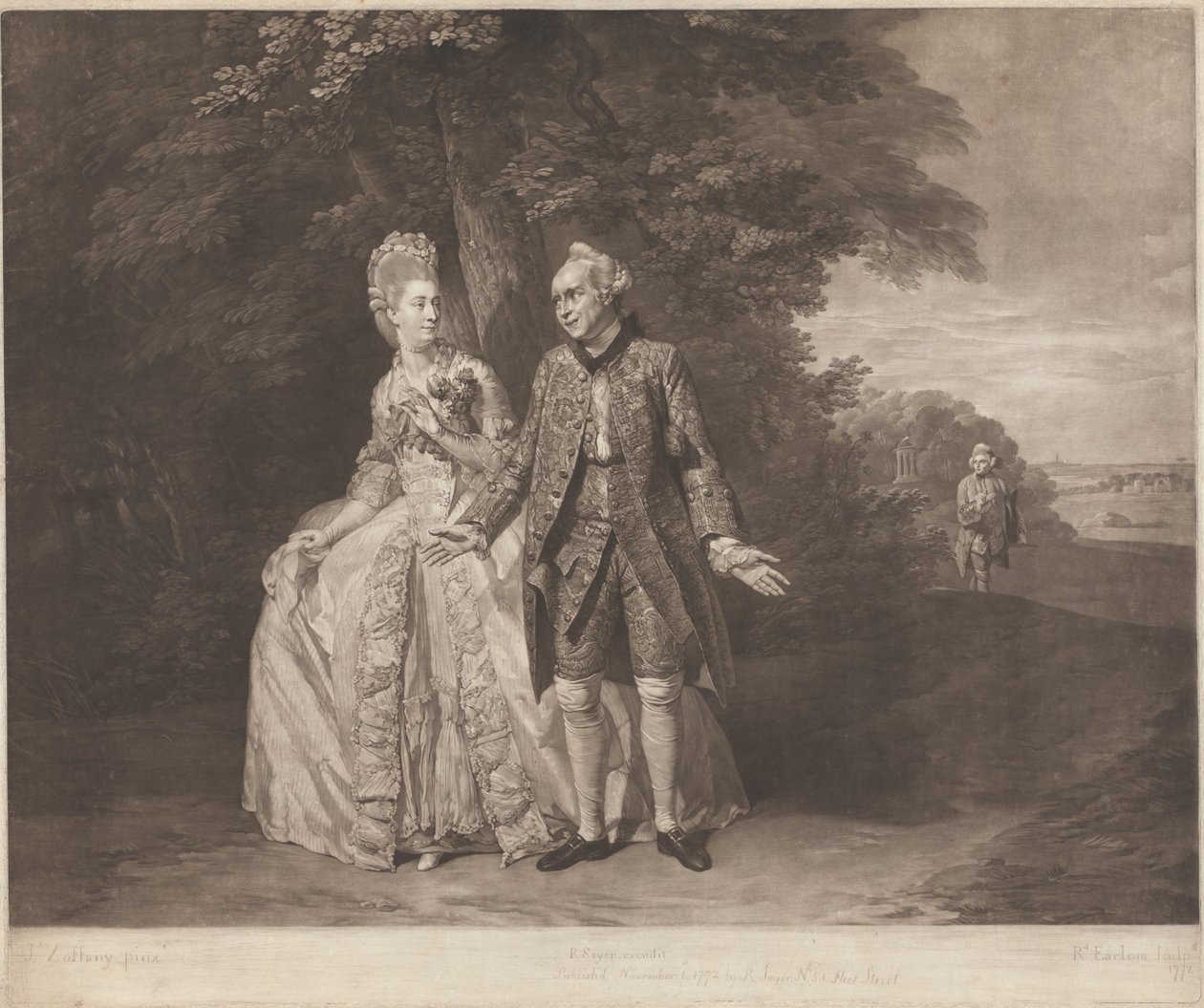 Thomas King és Sophia Baddely a „The Clandestine Marriage” című műben alkotó: Richard Earlom