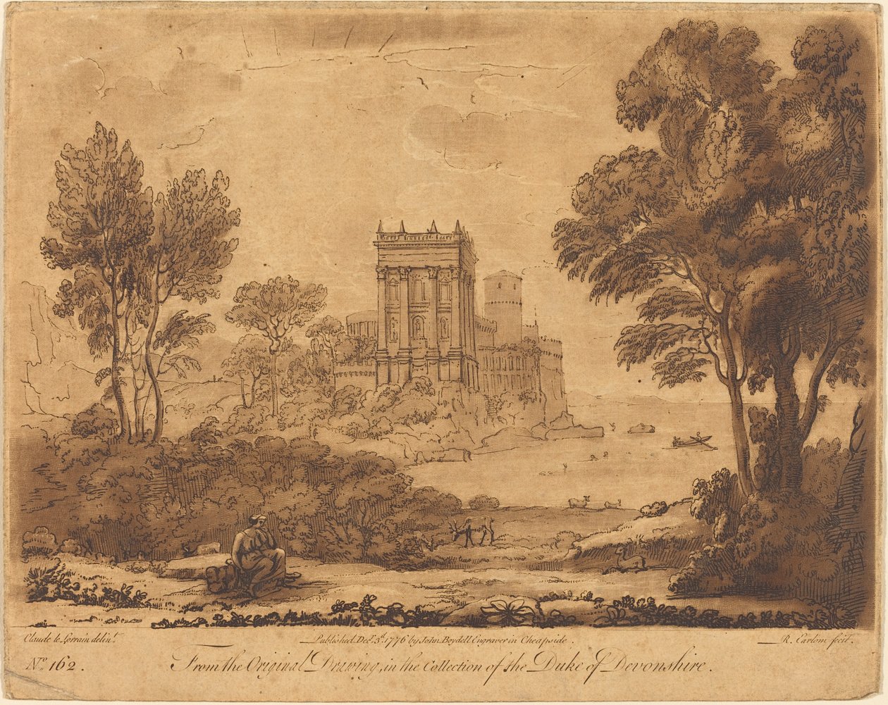 Táj sz. 162 a "The Book of Truth"-ból alkotó: Richard Earlom after Claude Lorrain