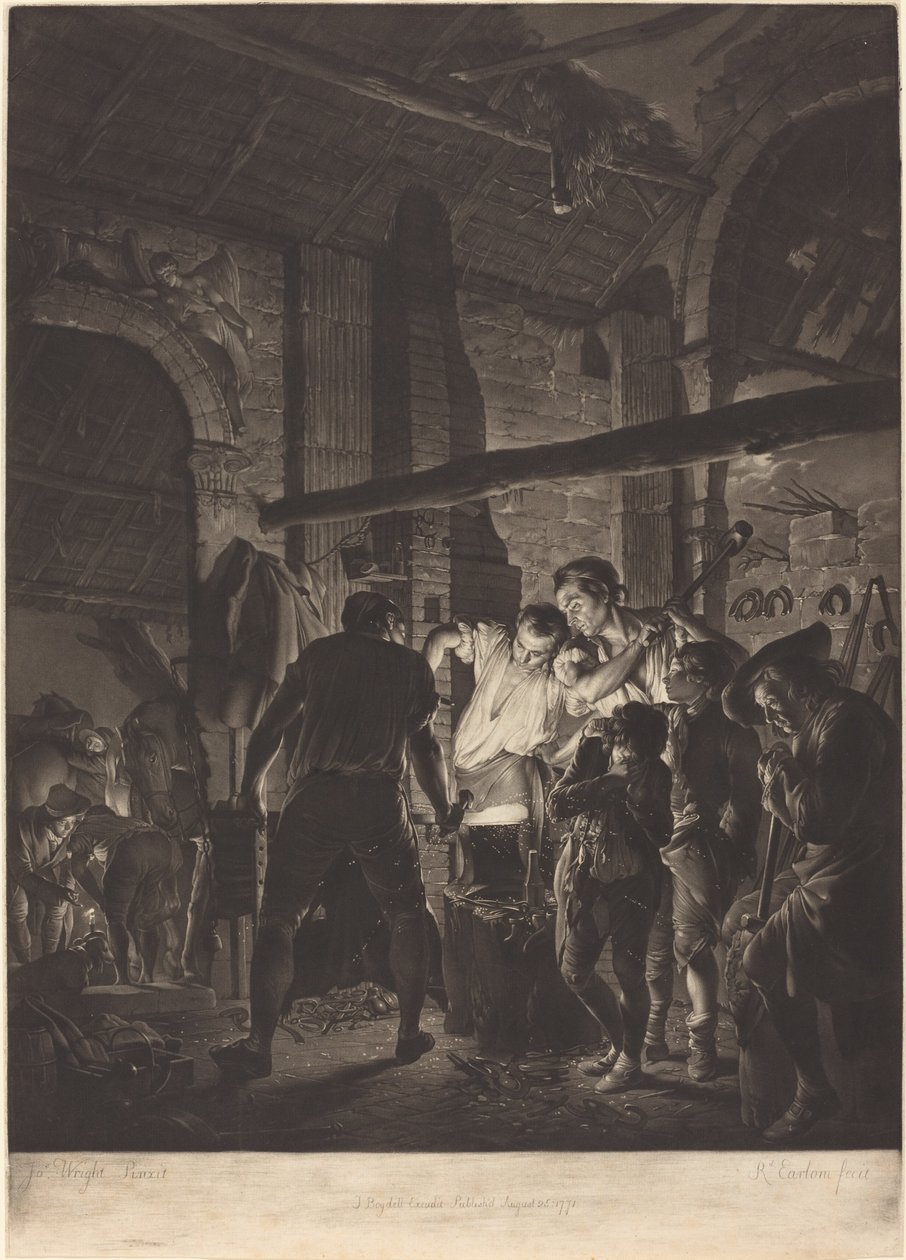 A kovácsműhely alkotó: Richard Earlom after Joseph Wright
