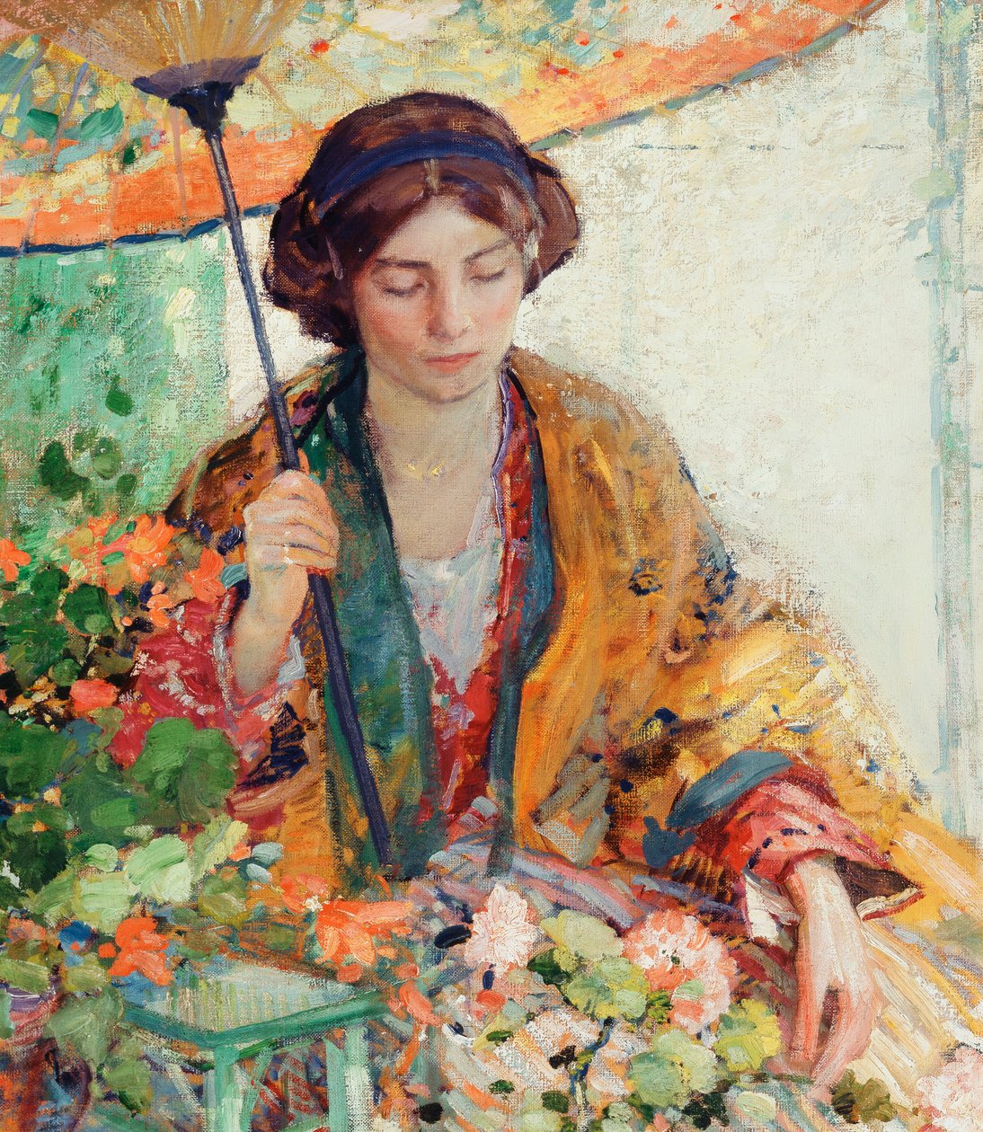 Nő napernyővel alkotó: Richard Emil Miller