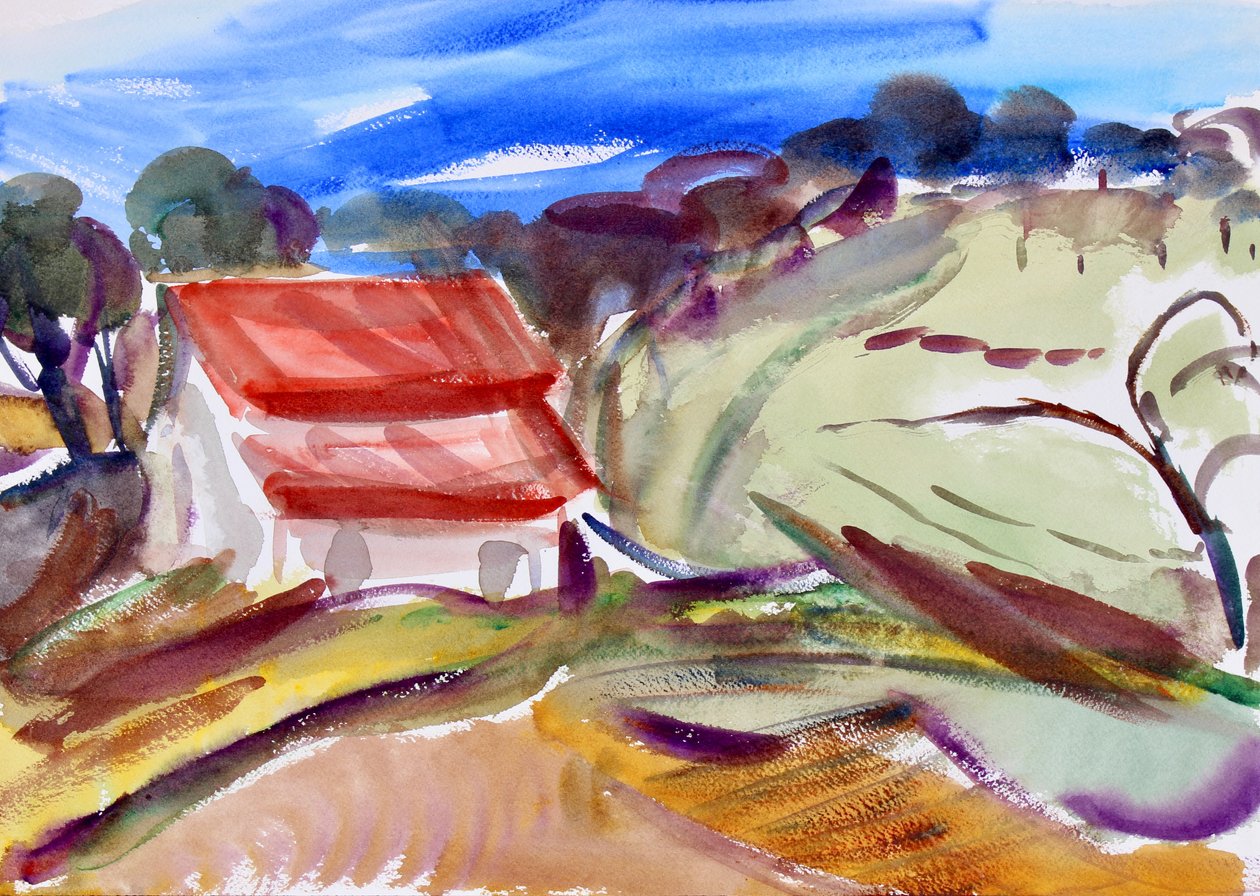 Ház vörös tetővel, Sonoma, 2018 alkotó: Richard Fox