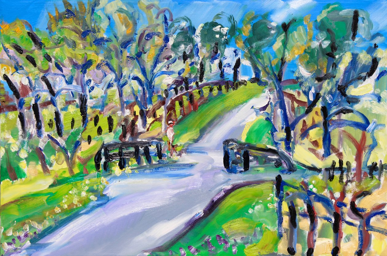 Walking up the Road, 2021 (olaj, vászon) alkotó: Richard Fox