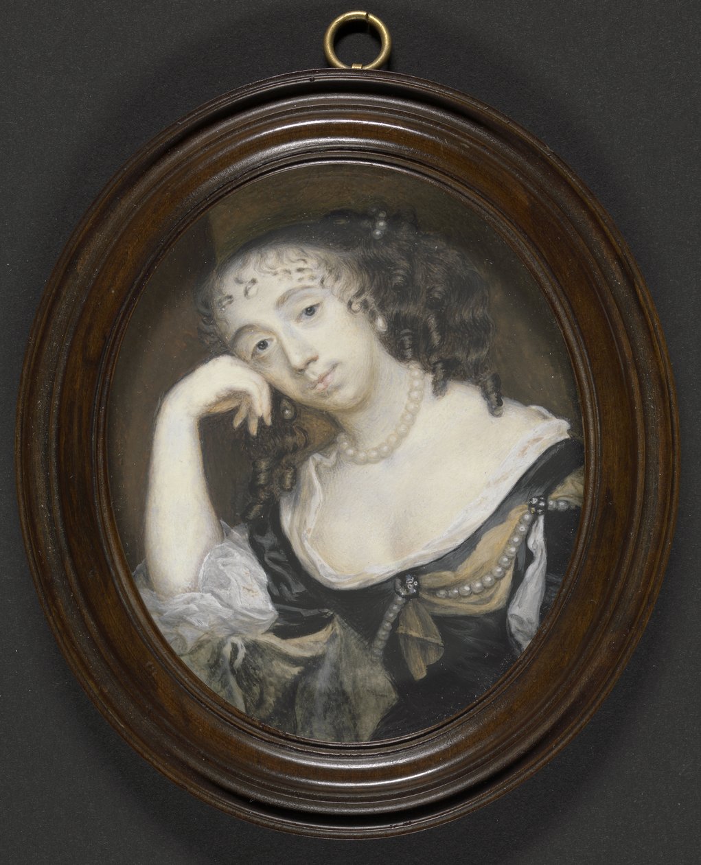Elizabeth Dormer, Carnarvon grófnője (megh. 1677) (született Capel), 1665 körül (testszín a kártyára fektetett pergamen) alkotó: Richard Gibson