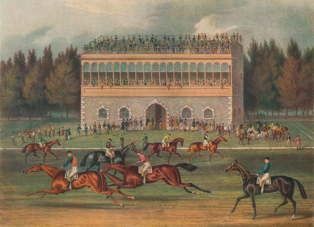 Goodwood Grand Stand. Felkészülés az indulásra, 1836. alkotó: Richard Gibson Reeve