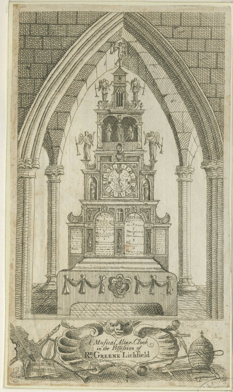 Lichfield – Zenés oltáróra: rézkarc, és [?18. század] (nyomtatás) alkotó: Richard Greene