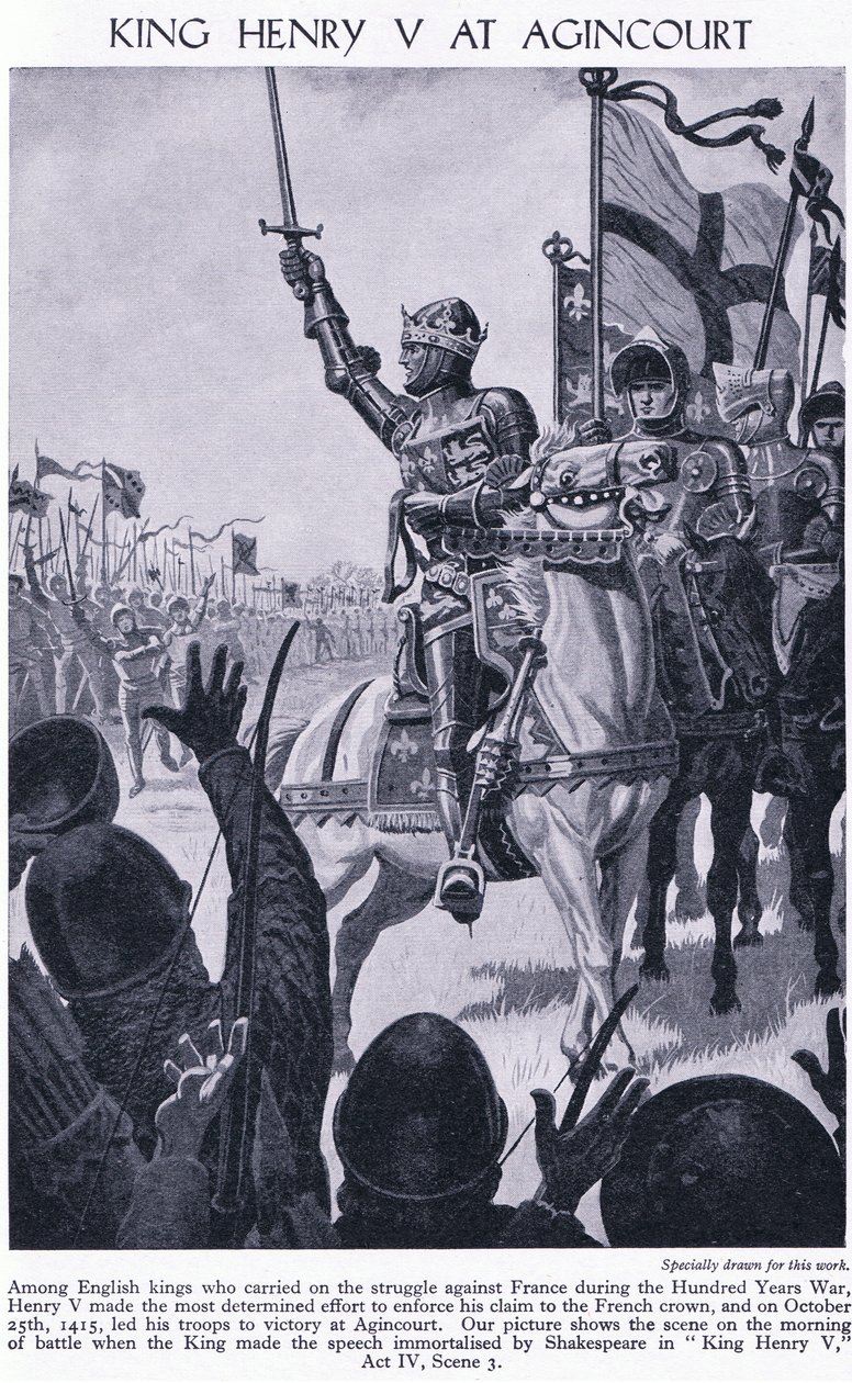 Henrik király Agincourt-nál 1415, 1950 körül alkotó: Richard Henry Brock