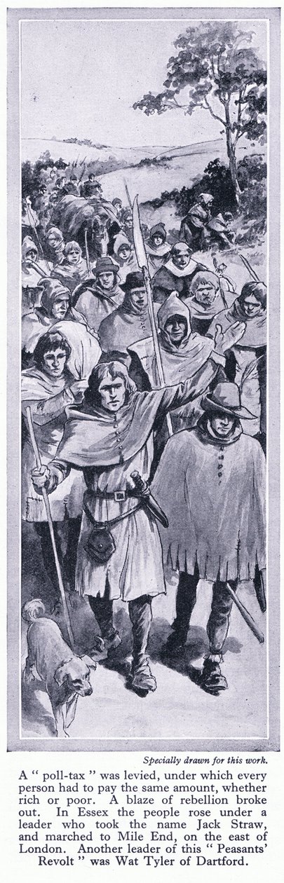 A parasztok lázadása, Jack Straw és Wat Tyler, 1950 körül alkotó: Richard Henry Brock