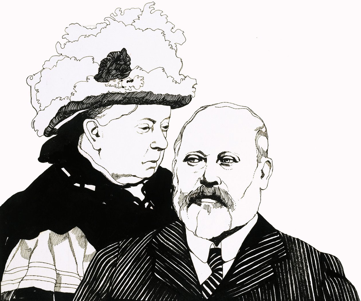 Viktória királynő és a walesi herceg, aki hamarosan VII. Edward király lesz. alkotó: Richard Hook