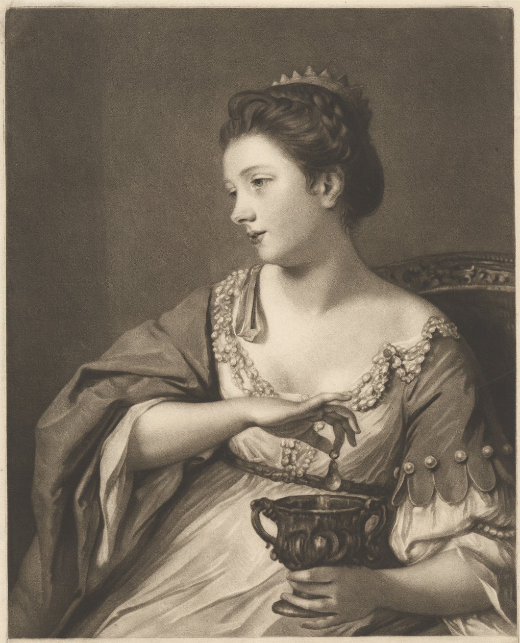 Miss Kitty Fisher mint "Cleopatra Dissolving the Pearl" alkotó: Richard Houston