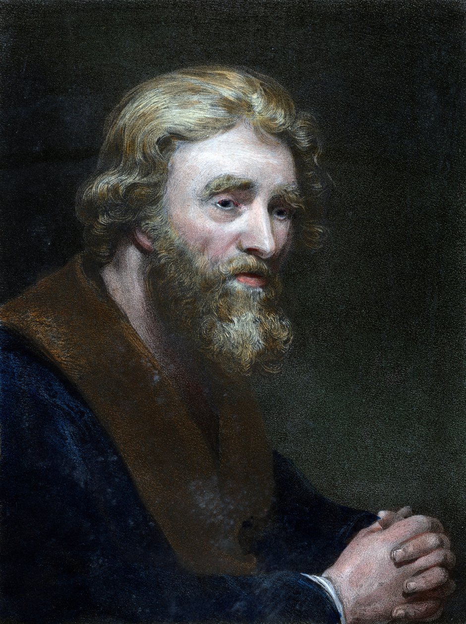 Szakállas férfi portréja, 19. század. alkotó: Richard James Lane