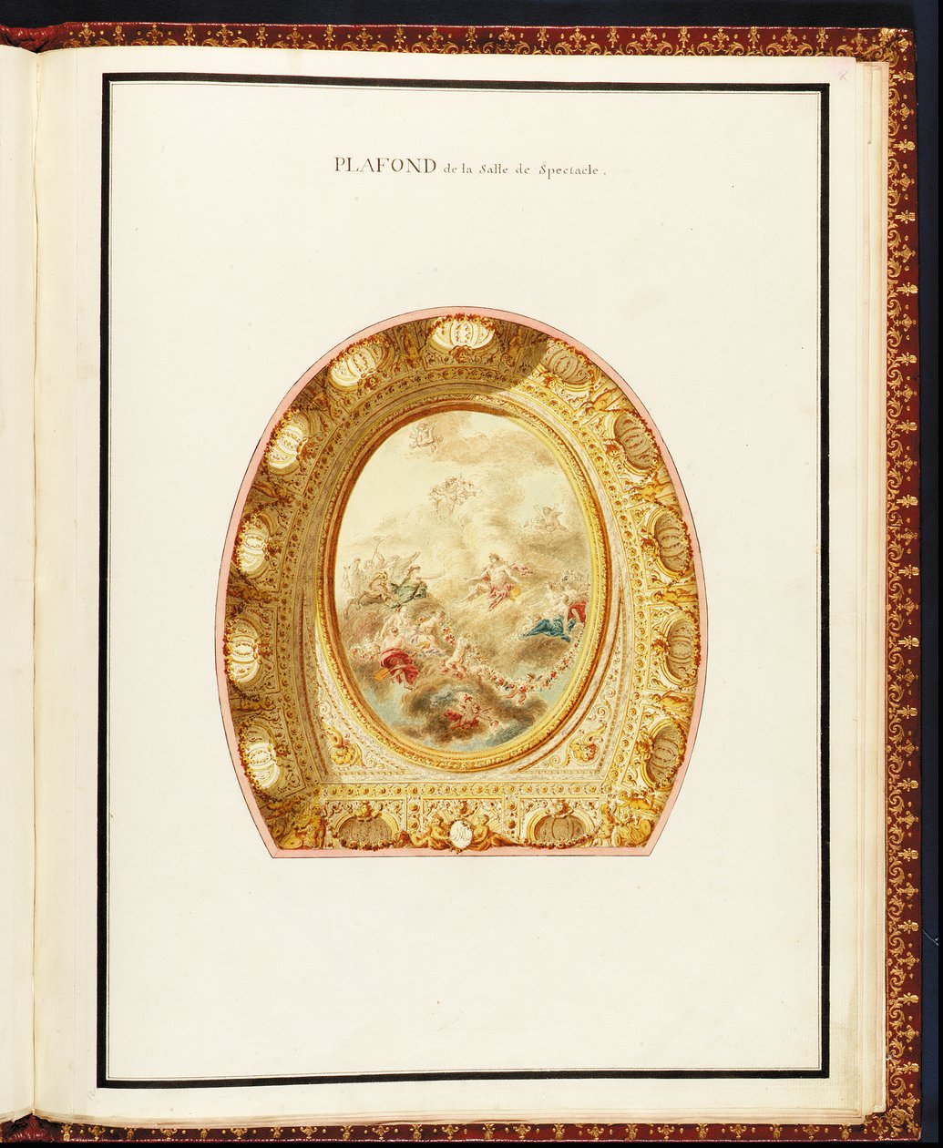 A nézőtér mennyezete Richard Mique (1728-94) Kis Trianon terveiből alkotó: Richard Mique