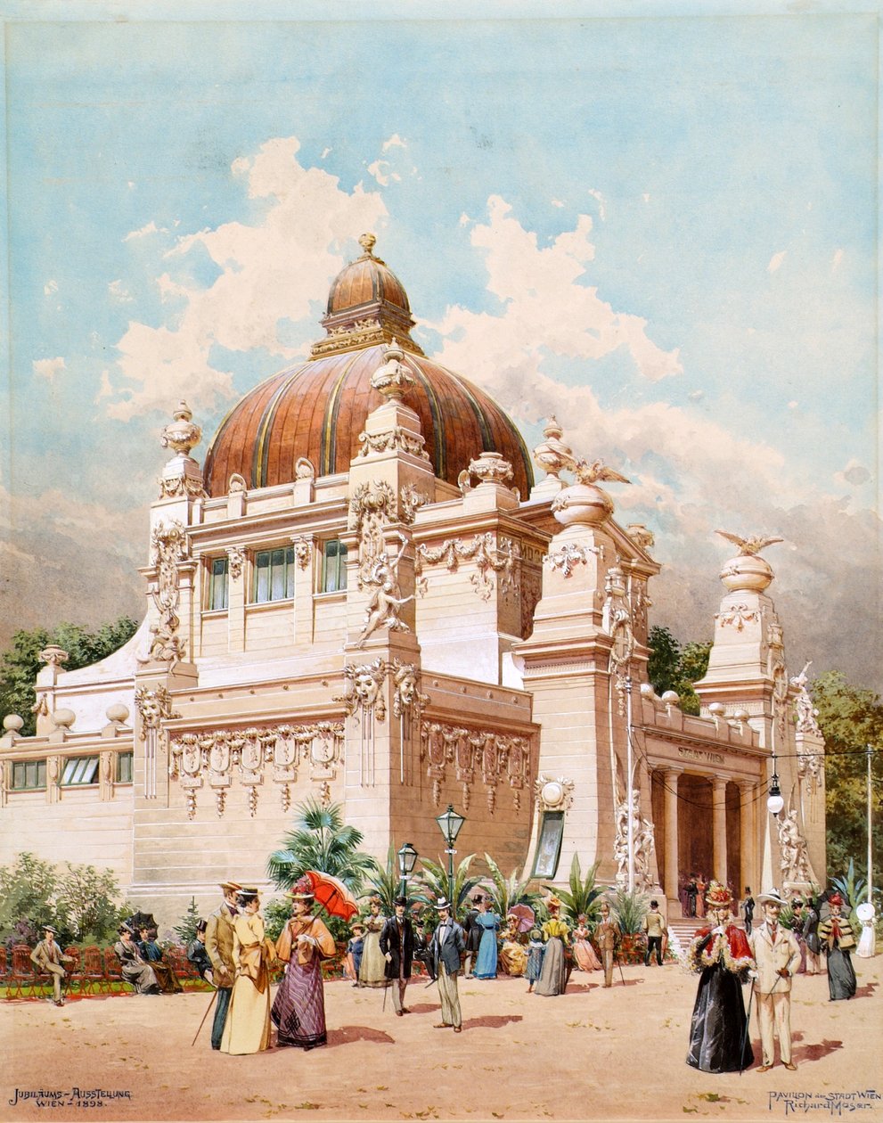 Bécsi Jubileumi Expo 1898. Bécs város pavilonja, 1898. alkotó: Richard Moser