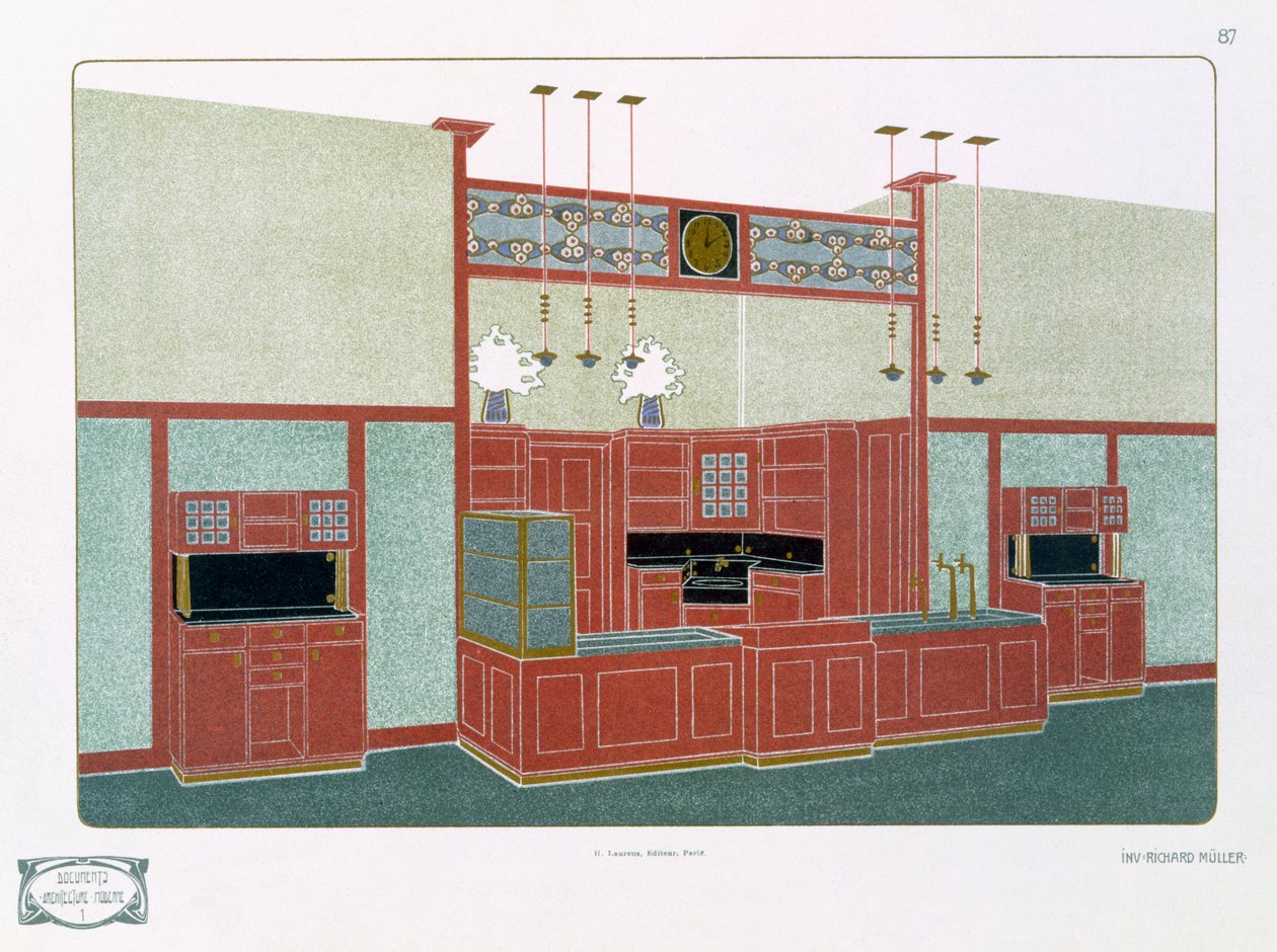 Pl 87 Architecture Moderne I, 19. vagy 20. század (nyomtatott) alkotó: Richard Muller