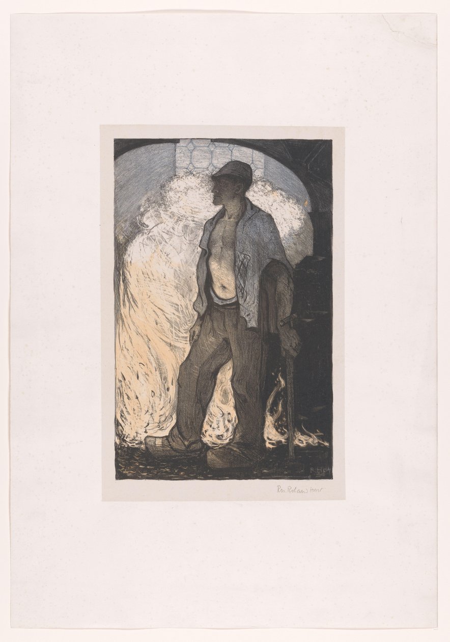Munkás a tűz mellett alkotó: Richard Nicolaüs Roland Holst (signed by artist)