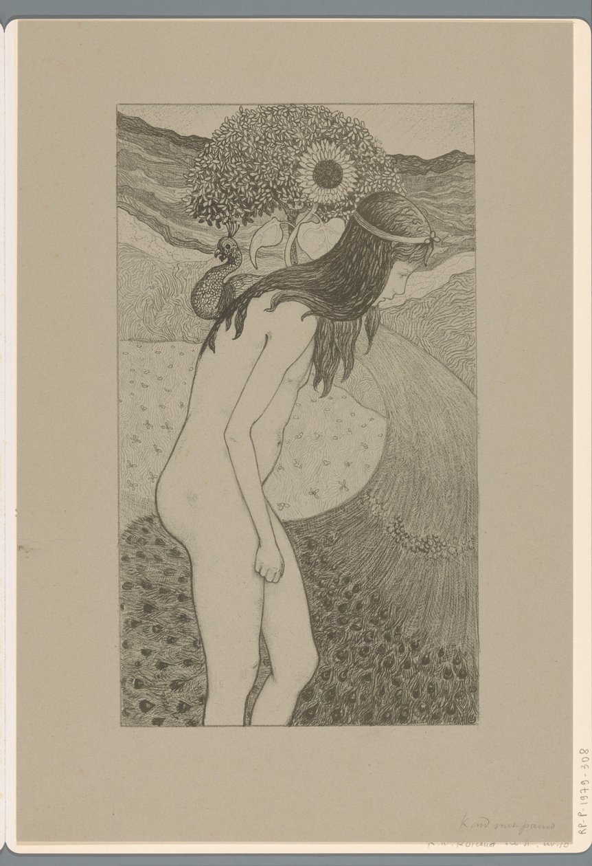 Gyermek pávával (cím a tárgyon) alkotó: Richard Nicolaüs Roland Holst