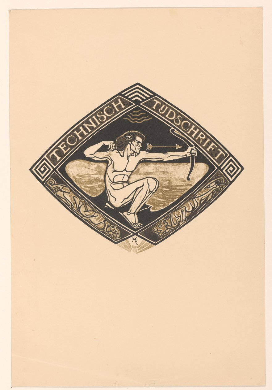 Borítóterv a következőhöz: Műszaki Magazin, 1914 alkotó: Richard Nicolaüs Roland Holst