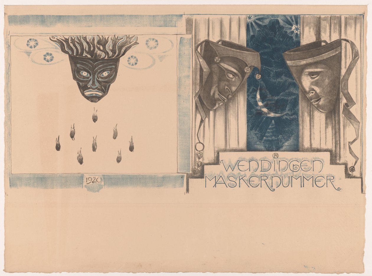 Borítóterv a következőhöz: Twists, Mask Number, 1920 alkotó: Richard Nicolaüs Roland Holst
